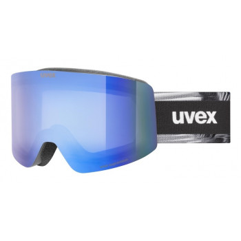 UVEX Provoqe FM -laskettelulasit, musta, sininen linssi