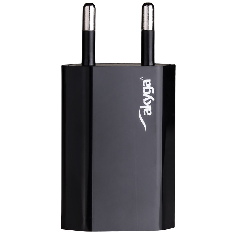Seinä laturi Akyga AK-CH-03BK 5W USB-A 5V / 1A musta