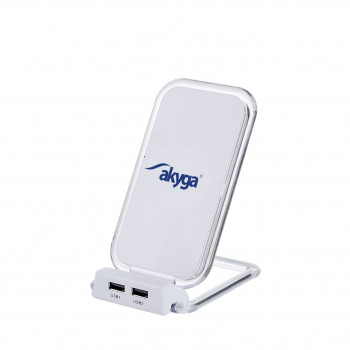 Induktiolaturi QI Akyga AK-QI-03 5V max 1.5A 2 x USB 2.0