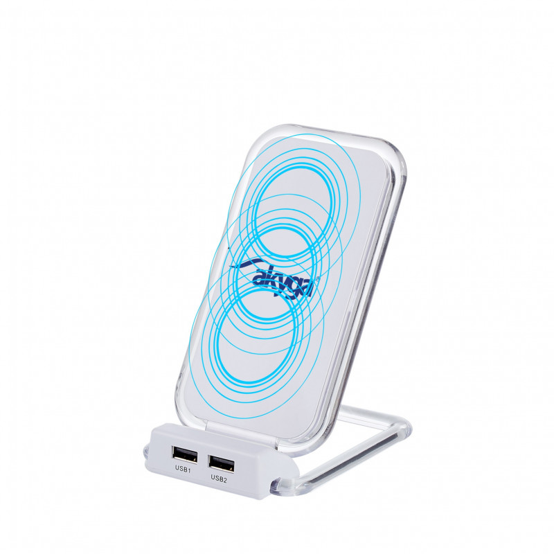 Induktiolaturi QI Akyga AK-QI-03 5V max 1.5A 2 x USB 2.0