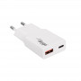 Seinä laturi Akyga AK-CH-27 30W USB-C USB-A PD GaN 5-20V / 1.5-3A valkoinen