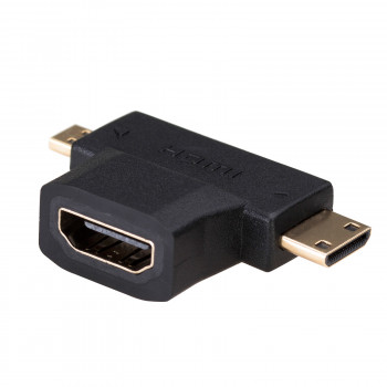 Akyga AK-AD-23 HDMI (F) Mini HDMI (M) / Micro HDMI (M) sovitin, musta