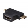 Akyga AK-AD-23 HDMI (F) Mini HDMI (M) / Micro HDMI (M) sovitin, musta