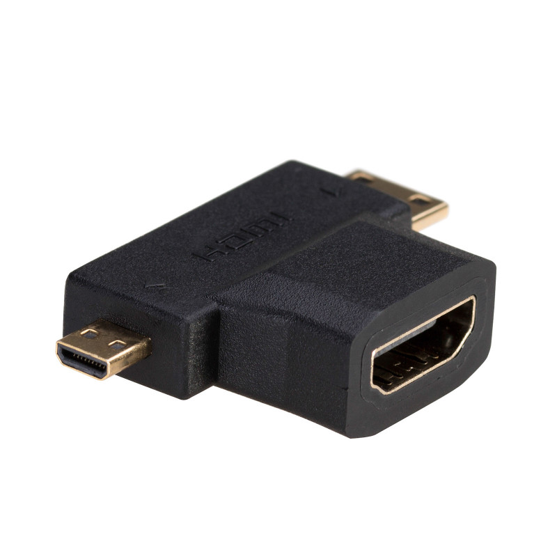 Akyga AK-AD-23 HDMI (F) Mini HDMI (M) / Micro HDMI (M) sovitin, musta