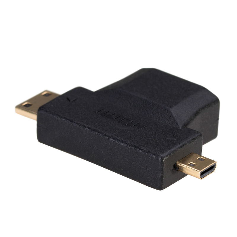 Akyga AK-AD-23 HDMI (F) Mini HDMI (M) / Micro HDMI (M) sovitin, musta