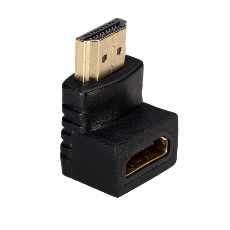 Akyga AK-AD-01 HDMI-sovitin uros naaras, 90° ylöspäin kulma, musta