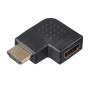 Akyga AK-AD-45 HDMI-sovitin (uros naaras), 90° vasemmalle kulma, musta