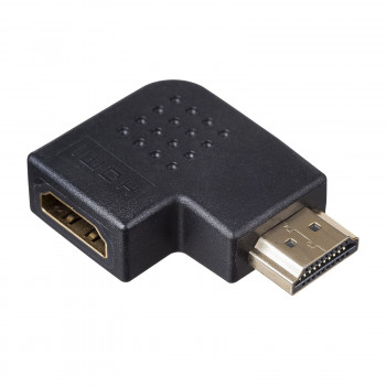 Akyga AK-AD-45 HDMI-sovitin (uros naaras), 90° vasemmalle kulma, musta