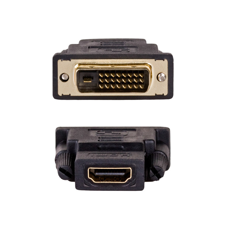 Akyga AK-AD-41 HDMI (F) DVI-D 24+1 (M) sovitin, musta