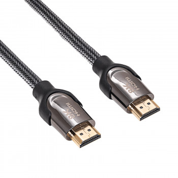 Akyga AK-HD-05S HDMI 2.1 suojattu kaapeli, 48 Gbps, 8K@60Hz, 4K@120Hz, 0,5 m, musta