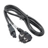 Akyga AK-NB-01A kannettavan tietokoneen virtakaapeli CEE 7/7 IEC C5 (apilaliitin), 3x 0,5 mm², 1,5 m, musta