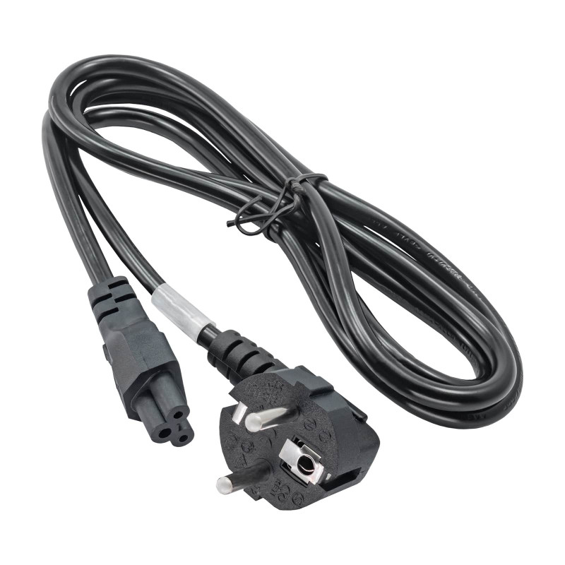 Akyga AK-NB-01A kannettavan tietokoneen virtakaapeli CEE 7/7 IEC C5 (apilaliitin), 3x 0,5 mm², 1,5 m, musta