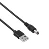 Akyga AK-DC-01 virtakaapeli USB-A uros DC 5,5 x 2,1 mm uros, 0,8 m, musta