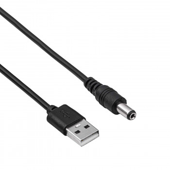 Akyga AK-DC-01 virtakaapeli USB-A uros DC 5,5 x 2,1 mm uros, 0,8 m, musta