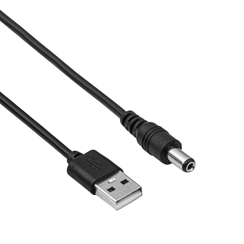 Akyga AK-DC-01 virtakaapeli USB-A uros DC 5,5 x 2,1 mm uros, 0,8 m, musta