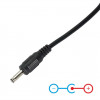 Akyga AK-DC-03 virtakaapeli USB-A uros DC 3,5 x 1,35 mm uros, 0,8 m, musta