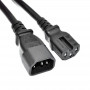 Akyga AK-UP-05 palvelimen virtajohto IEC C14 - IEC C15, kupari 3x1 mm², 1 m, musta