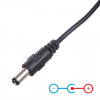 Akyga AK-DC-04 virtajohto USB-A uros - DC 5,5 x 2,5 mm uros, 0,8 m, musta
