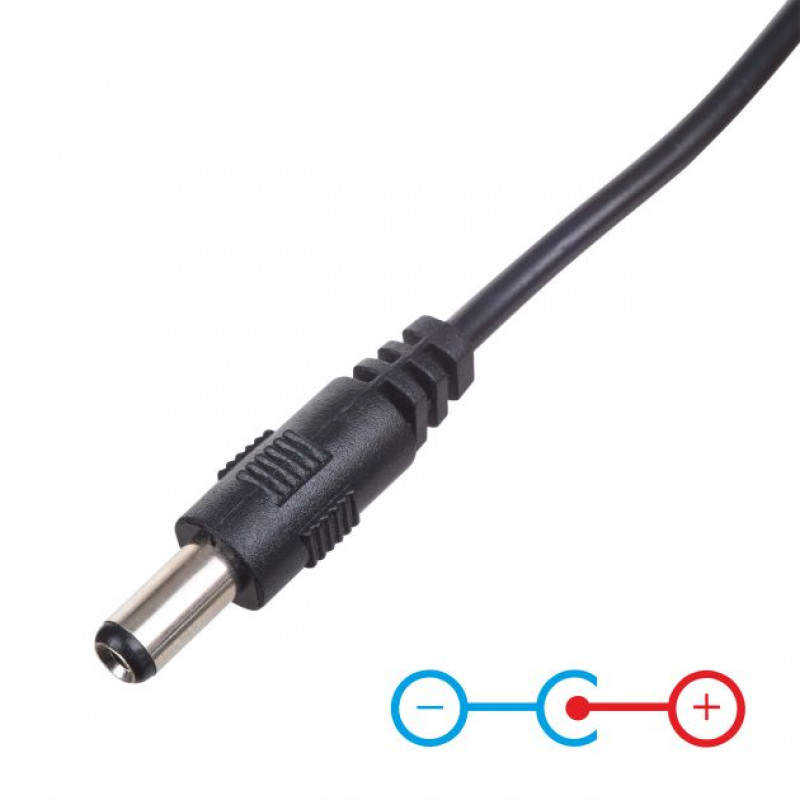 Akyga AK-DC-04 virtajohto USB-A uros - DC 5,5 x 2,5 mm uros, 0,8 m, musta