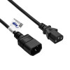 Akyga AK-PC-03C virtajohto IEC C14 - IEC C13, kupari 3x0,75 mm², 1,8 m, musta