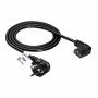 Akyga AK-PC-02C virtajohto CEE 7/7 - IEC C13 90° kulmaliitin, kupari 3x0,75 mm², 1,5 m, musta