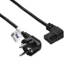 Akyga AK-PC-02C virtajohto CEE 7/7 - IEC C13 90° kulmaliitin, kupari 3x0,75 mm², 1,5 m, musta