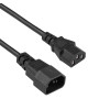 Akyga AK-PC-14A IEC C14 - IEC C13 virtajohto, 3x 0,5 mm², 0,5 m, musta