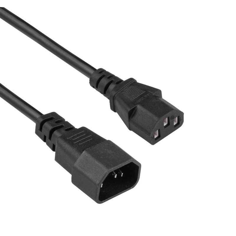 Akyga AK-PC-14A IEC C14 - IEC C13 virtajohto, 3x 0,5 mm², 0,5 m, musta
