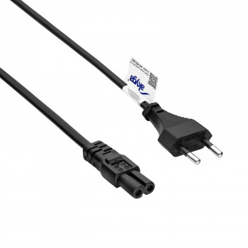 Akyga AK-RD-02C virtajohto euro-pistoke (CEE 7/16) - IEC C7, 2x 0,5 mm² kupari, 3 m, musta