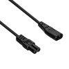 Akyga AK-RD-08A IEC C8 - IEC C7 virtajohto, 2x 0,5 mm², 1,5 m, musta