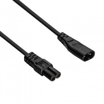 Akyga AK-RD-08A IEC C8 - IEC C7 virtajohto, 2x 0,5 mm², 1,5 m, musta