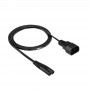 Akyga AK-PC-15A IEC C14 - IEC C7 virtajohto, 2x 0,5 mm², 1,5 m, musta