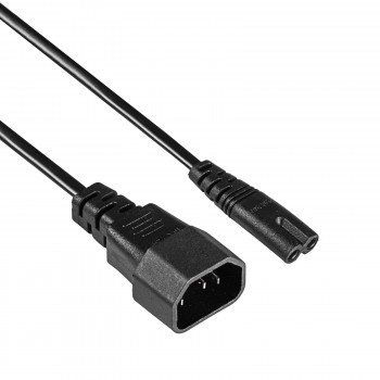 Akyga AK-PC-15A IEC C14 - IEC C7 virtajohto, 2x 0,5 mm², 1,5 m, musta