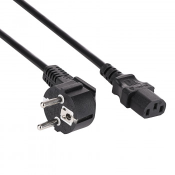 Akyga AK-PC-01S virtajohto CEE 7/7 (Schuko) - IEC C13, 3x 1,5 mm² kupari, 1,5 m, musta