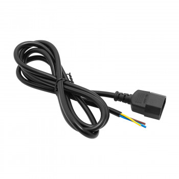 Akyga AK-OT-08C IEC C14 virtajohto avoimella päällä, 3x 1 mm² kupari, 1 m, musta