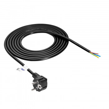 Akyga AK-OT-01S CEE 7/7 virtajohto avoimella päällä, 3x 1,5 mm² kupari, 1,5 m, musta