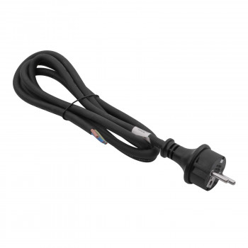 Akyga AK-OT-02S CEE 7/7 kumivirtajohto avoimella päällä, H05RR-F 3x 1,5 mm², 1,8 m, musta