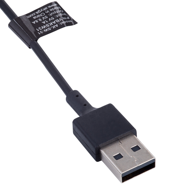 Akyga AK-SW-31 latauskaapeli Fitbit Inspire 2 / ACE 3 -rannekkeelle, USB-A, 1 m