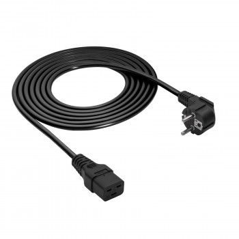Akyga AK-UP-01S palvelimen virtajohto CEE 7/7 (Schuko) - IEC C19, kupari 3 x 1,5 mm², 16 A, 1,8 m, musta