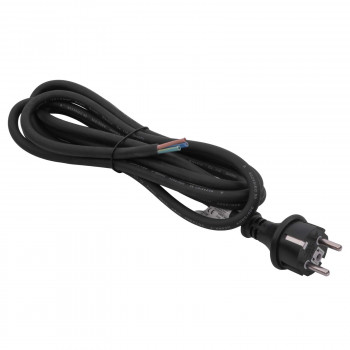 Akyga AK-OT-03S CEE 7/7 kumivirtajohto avoimella päällä, H05RR-F 3x 1,5 mm², 3 m, musta