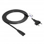 Akyga AK-RD-02A virtajohto CEE 7/16 (euro-pistoke) - IEC C7 (kahdeksikko), CCA 2 x 0,5 mm², 3 m, musta