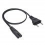 Akyga AK-RD-04A virtajohto CEE 7/16 (euro-pistoke) - IEC C7 (kahdeksikko), CCA 2 x 0,5 mm², 0,5 m, musta