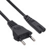 Akyga AK-RD-04A virtajohto CEE 7/16 (euro-pistoke) - IEC C7 (kahdeksikko), CCA 2 x 0,5 mm², 0,5 m, musta