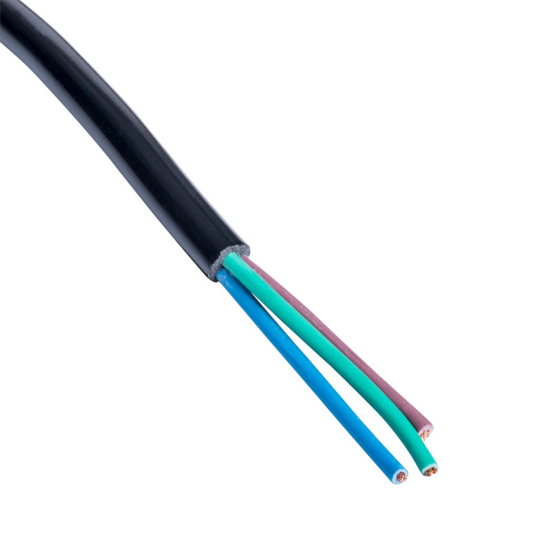 Akyga AK-OT-01C virtajohto avoimella päällä CEE 7/7 (Schuko), kupari 3 x 0,75 mm², 1,5 m, musta