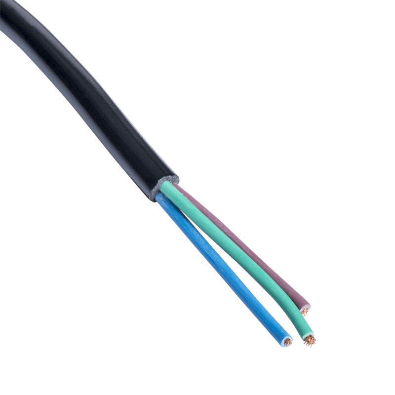 Akyga AK-OT-01P virtajohto avoimella päällä CEE 7/7 (Schuko), kupari 3 x 1 mm², 1,5 m, musta