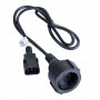 Akyga AK-PC-13A virtasovitinkaapeli IEC C14 - CEE 7/3 (Schuko) naaras, kupari 3 x 0,75 mm², 1 m, musta