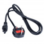 Akyga AK-AG-02A virtajohto UK BS 1363 (tyyppi G) - IEC C5 (apilanlehti), CCA 3 x 0,5 mm², 1,5 m, musta