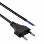 Akyga AK-OT-04A virtajohto avoimella päällä CEE 7/16 (euro-pistoke), kupari 2 x 0,5 mm², 1,5 m, musta