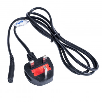 Akyga AK-AG-03A virtajohto UK BS 1363 (tyyppi G) - IEC C7 (kahdeksikko), CCA 2 x 0,5 mm², 1,5 m, musta