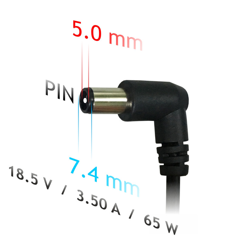 Akyga AK-ND-03 kannettavan tietokoneen verkkolaite 18,5 V / 3,5 A, 65 W, 7,4 x 5,0 mm + nasta, 1,2 m, HP